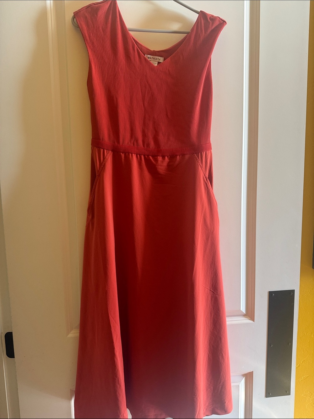 Athleta Coral V-Neck Midi Dress